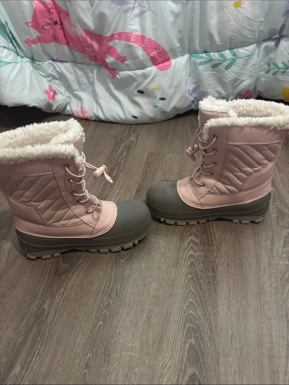 all in motion Pink and Gray Kids Insulated Snow Boots